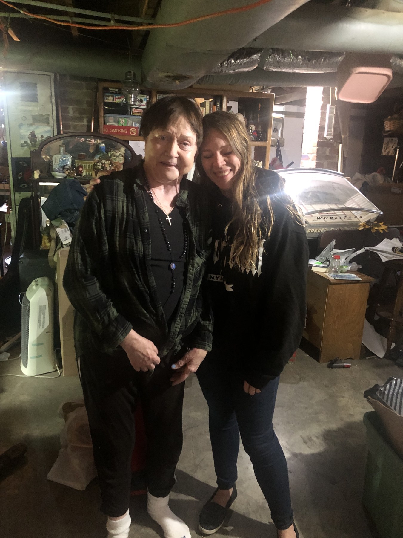 Doug’s mom and Pallas standing together